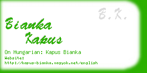 bianka kapus business card